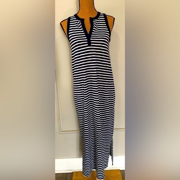 GAP Dresses & Skirts - Women's‎ Navy and White Ankle Length GAP Sleeveless Nautical Dress